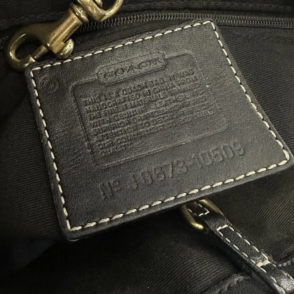 Coach Hampton Signature Carryall Satchel Purse Black Canvas #JG673-10509 - Picture 9 of 14